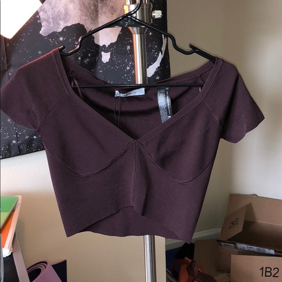 M NWT Zara crop, never worn, deep purple - Picture 1 of 5